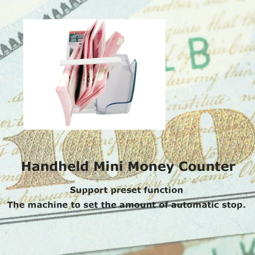 Miniatura 5 de Hilitand Mini contador de moneda portátil V40 de mano facturas caja registradora de dinero contador de divisas máquina para contar dinero 110-240V