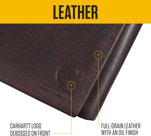 Miniatura 4 de Carhartt Carteras duraderas de cuero marrón aceitado, para hombre, disponibles en varios estilos