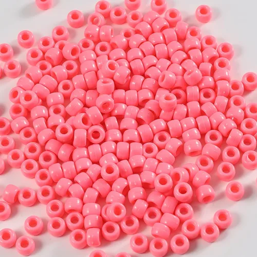 Miniatura 36 de 1000 piezas de cuentas de pony acrílicas de un solo color de 6 x 9 mm a granel para hacer joyas, aretes, trenzado de cabello Azul Oscuro