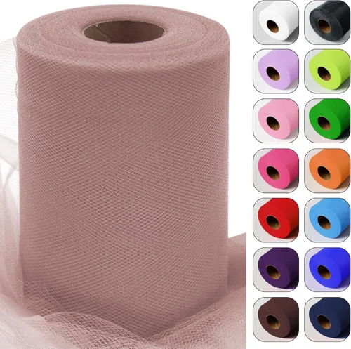 Miniatura 27 de Rollos de tela de tul verde ácido de 6 pulgadas por 100 yardas (300 pies) Cinta de tul para tutú, falda, envoltorio de regalo, decoración de boda