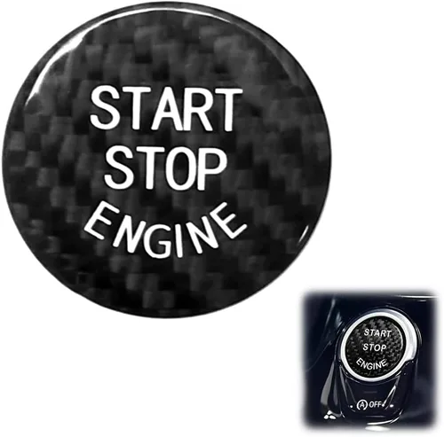 Miniatura 8 de iJDMTOY Cubierta de botón de inicio/parada del motor sin llave de fibra de carbono real en negro brillante Compatible con BMW Serie 1 2 3 4 5 7, X1