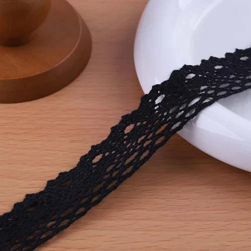 Cinta de encaje vintage de 20 yardas x 1 pulgada, borde de encaje de algodón de ganchillo para paquete de Navidad, costura de novia, disfraces,