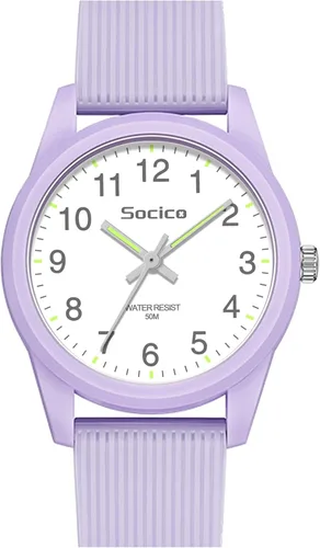 SOCICO Reloj analógico para niños y niñas, reloj de aprendizaje fácil de leer, resistente al agua 164.0 ft, reloj de pulsera de banda suave para