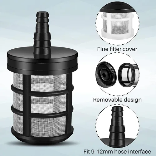 Miniatura 3 de Tondiamo 4 filtros de manguera doméstica para bomba de agua, filtro de sedimentos, filtro de agua de acero inoxidable de malla 50, filtro