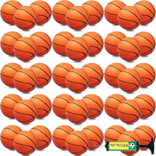 Miniatura 13 de Oleitodh Juego de 18 mini pelotas de baloncesto de 5 pulgadas, juego de pelotas de baloncesto pequeñas de PVC para juegos de aro sobre la puerta