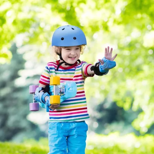 Miniatura 6 de Juego de casco de bicicleta ajustable para niños, chicos, chicas y adolescentes de 3 a 8 años de edad, incluye protectores de codo, rodilla