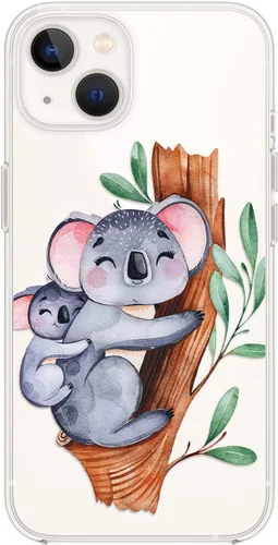 Miniatura 8 de Blingy's Funda para iPhone 14, divertido estilo gato, lindo diseño de animales de dibujos animados, transparente, suave TPU funda protectora