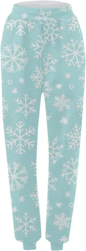 Miniatura 5 de Pantalones de chándal Estampado navideño para mujer rectos, cintura alta, elásticos, sueltos, básicos