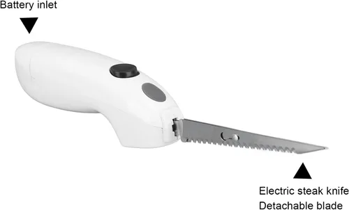 Miniatura 4 de Cuchillos de filete eléctricos con cuchillas, cuchillo de filete eléctrico inalámbrico con mango de agarre antideslizante, cargador y estuche