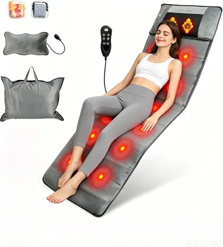 Miniatura 11 de Full Body Massage Mat with Heat, Vibration Back Massage Pad with 10 Motors 3 Heating Levels Timer, Full Body Massager for Bed Chair Sofa, Father‘s