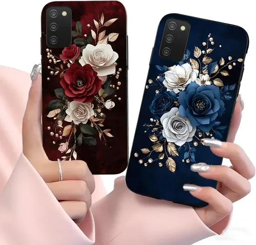 Miniatura 7 de Paquete de 2 fundas para Samsung Galaxy A03S a prueba de golpes, diseño delgado, antideslizante, funda para Galaxy A03S (negro)