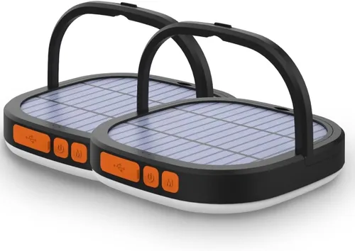 Miniatura 8 de Linterna LED para campamento, linternas solares, luz recargable de 5000mAh 2000 lúmenes 5 modos de luz, impermeable IP65 con carga USB – Linternas