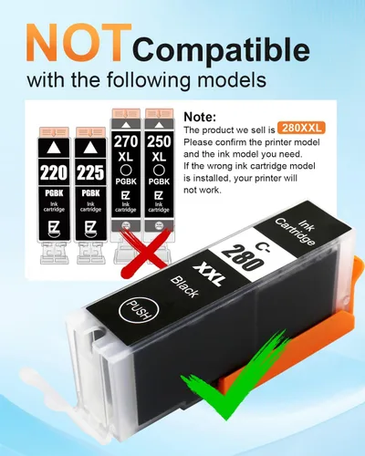 Miniatura 7 de PGI-280 XXL CLI-281 XXL - Cartuchos de tinta compatibles con Canon 280 281, paquete de 15 cartuchos de alto rendimiento, funcionan con TR8520 TR8620