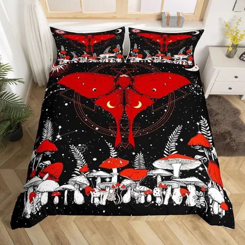Miniatura 27 de Castle Fairy Juego de ropa de cama tamaño individual, juego de funda de edredón con diseño de ciervos y pinos para niños y niñas, juego de funda