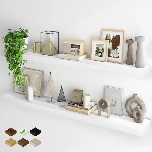 Miniatura 24 de Fun Memories Estantes flotantes para pared, estantes flotantes de 48 pulgadas de largo, juego de 1, estante colgante con soportes invisibles