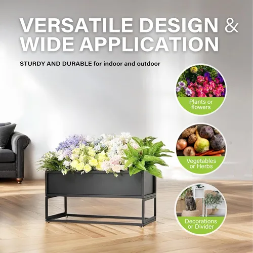 Miniatura 4 de Cocoyard - Maceta elevada – Cama de jardín elevada duradera con agujeros de drenaje para plantas altas, hierbas y flores, maceta rectangular