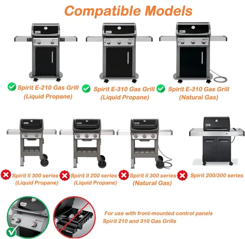 Miniatura 3 de Pieza de repuesto para encendedor de parrilla de 2 salidas para Weber 7642, DHLG-12 AAA para Weber Spirit E/S-210/220/310/315/320/330 Series Kit