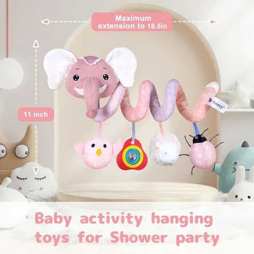 Miniatura 6 de Koty - Juguetes para asiento de coche para recién nacidos, juguetes para carriola para bebés de 0 a 6 meses, juguetes de peluche en espiral