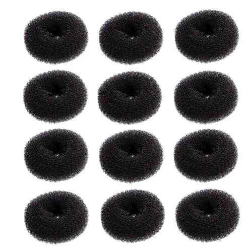 Miniatura 8 de SQULIGT Juego de 12 piezas para hacer moños para el cabello, para niñas y mujeres, herramienta de dona para cabello corto y fino