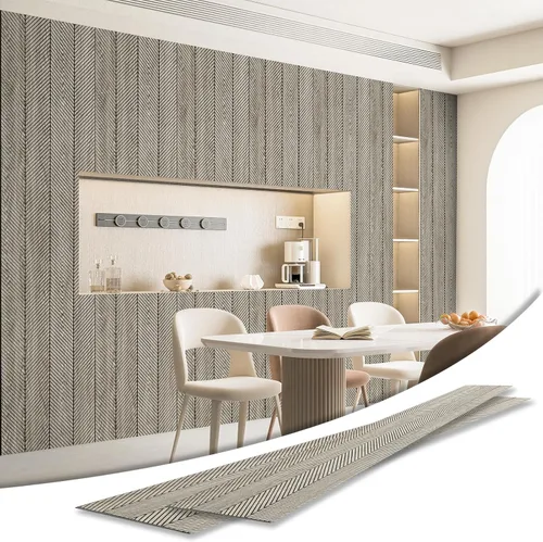 Miniatura 14 de Art3d Paquete de 4 paneles de revestimiento adhesivos de seis rejillas para decoración de paredes interiores - Paneles de pared de listones delgados