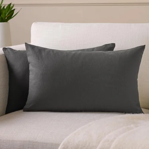 Miniatura 18 de Encasa XO Juego de 2 fundas de almohada de 12 x 12 pulgadas, color beige, sin rellenos, fundas de almohada de algodón para sala de estar, cama