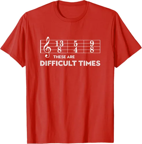 Miniatura 103 de Musician - Camiseta con texto en inglés "These are Difficult Times", talla S