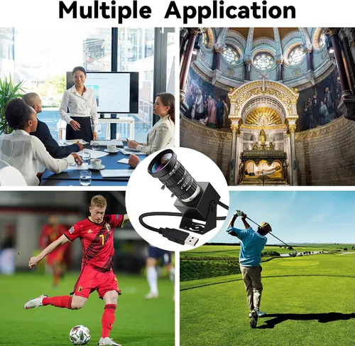Miniatura 7 de Cámara web USB 4K 1080P @120fps Cámara de alta velocidad con montaje CS-0.197-1.969 in 10X Teleobjetivo zoom lente manual 12MP capacidad de primer