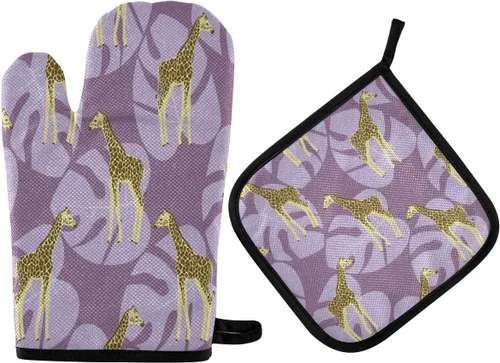 Miniatura 54 de ZZXXB Spring Bird - Guantes de cocina dobles con diseño floral de mariposa, resistentes al calor, antideslizantes, extra largos de 7 x 35 pulgadas