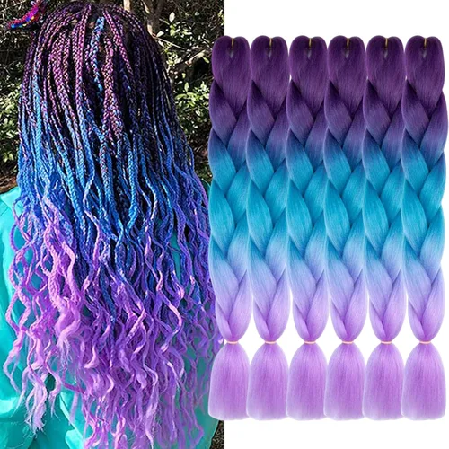 Miniatura 42 de Beige (613#) 6 paquetes de cabello trenzado de 24 pulgadas, de fibra sintética, sin picazón, extensiones de cabello para trenzar jumbo, textura