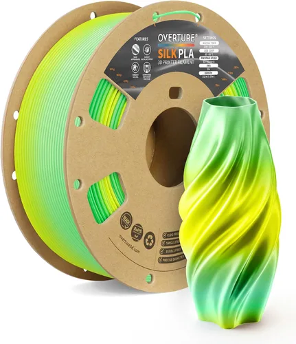 Miniatura 42 de OVERTURE - Paquete de filamento de seda PLA, sin obstrucciones, brillante, filamento metálico brillante para impresora 3D, carrete de 1 kg * 4