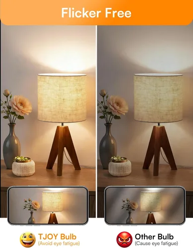 Miniatura 6 de TJOY Bombillas LED regulables A19, bombillas LED E26 equivalentes a 60 vatios, blanco suave cálido 2700K, base estándar de 800 lúmenes, bombillas