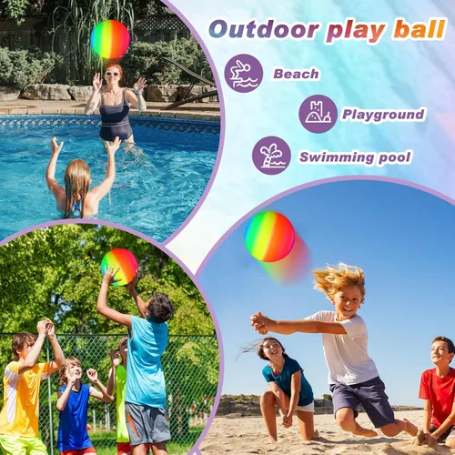 Miniatura 5 de Macarrie 30 pelotas de patio de recreo de 6 pulgadas para niños y adultos, coloridas pelotas inflables de mano, fútbol, baloncesto, balonmano