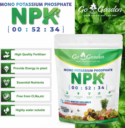 Miniatura 2 de Go Garden MKP (fosfato monotásico) NPK 00 52 34 Fertilizantes para plantas, jardín y todos los cultivos 900 G Nutrición en aerosol foliar soluble