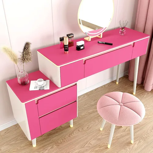 Miniatura 7 de VEELIKE Papel tapiz rosa magenta para pegar y despegar, papel de contacto rosa para escritorio, armarios, cajones, paredes, 15.7 x 118 pulgadas