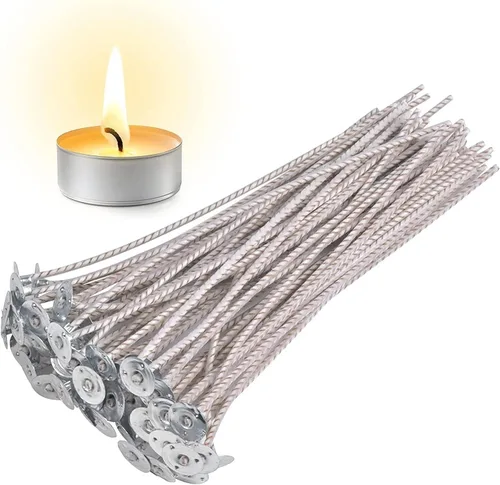 100 piezas de mechas de vela CD8 de 6 pulgadas preenceradas para hacer velas, velas DIY