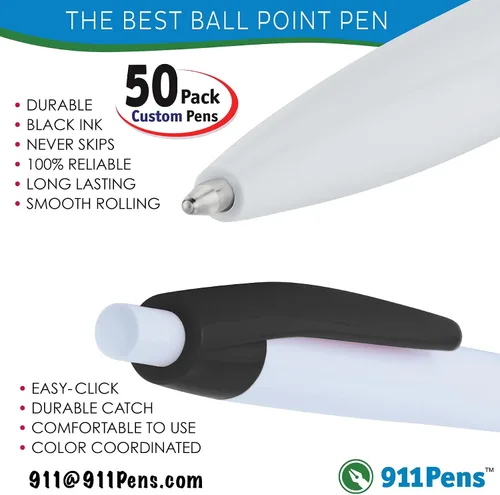 Miniatura 4 de 50 bolígrafos negros impresos en Estados Unidos, bolígrafo de tinta de escritura personalizado, impreso con tu logotipo y texto