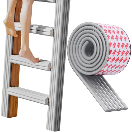 Almohadillas para escalera para litera, cubierta de escalera autoadhesiva, acolchado de espuma para litera, almohadillas de escalón, cama alta, Gris