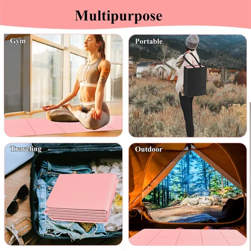 Miniatura 6 de Yoga Mat for Travel, Non-Slip Yoga Mat, Exercise Mat 1/4" Thick Yoga Mat Foldable, Perfect for Pilates, Outdoor & Travel, TPE Anti-Slip Yoga Mat