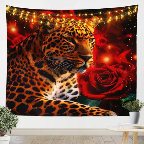Miniatura 19 de Erosebridal Tapiz de vaca de girasol para niños y niñas, tapices rústicos de piel de vaca marrón con flores amarillas decorativas para el hogar