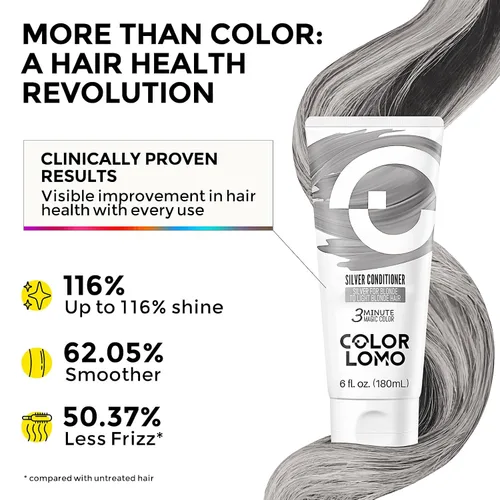 Miniatura 5 de COLORLOMO Tinte Semipermanente para el Cabello - Acondicionador Depositante de Color de 6 oz con Manteca de Karité y Aceite de Almendras - Plateado
