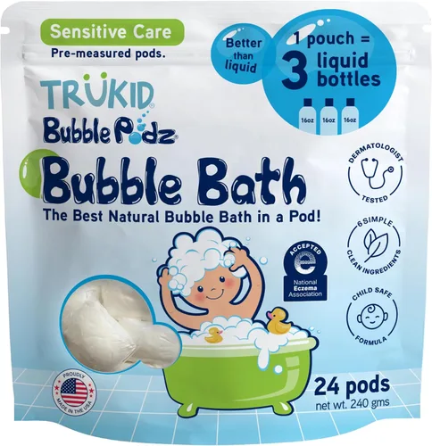 Miniatura 29 de TruKid Bubble Podz - Baño de burbujas para niños, niños pequeños y bebés, bomba de baño suave y refrescante sin lágrimas para piel sensible