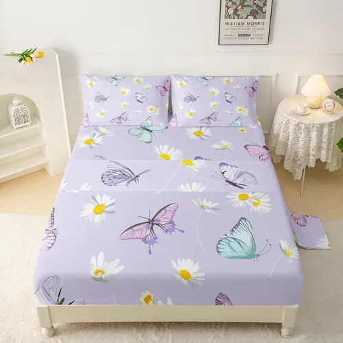 Miniatura 23 de QOOMO Sábanas Kawaii de Conejo para Niños Tamaño Twin, Juego de Sábanas de Cama Kawaii Bunny con Bolsillo Profundo de 16", Juego de Sábanas