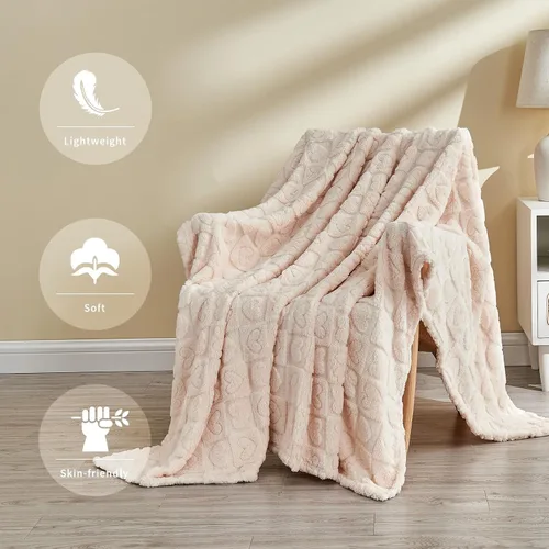 Miniatura 2 de FY FIBER HOUSE - Mantas con diseño de corazón a cuadros, mantas suaves y cálidas para regalos para amantes, madres, padres, lavables y ligeras