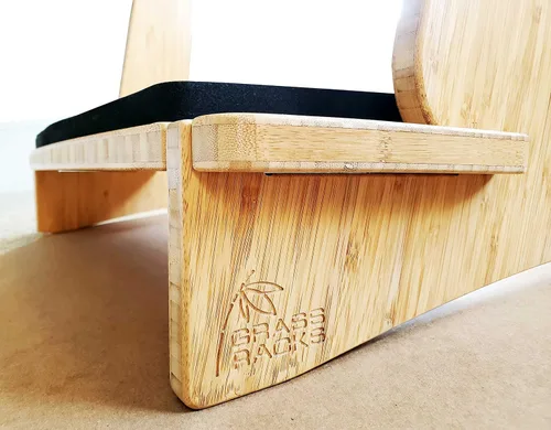 Miniatura 4 de Grassracks Estante vertical independiente para tablas de surf de alta calidad, soporte de bambú magistralmente hecho para 4 tablas de surf