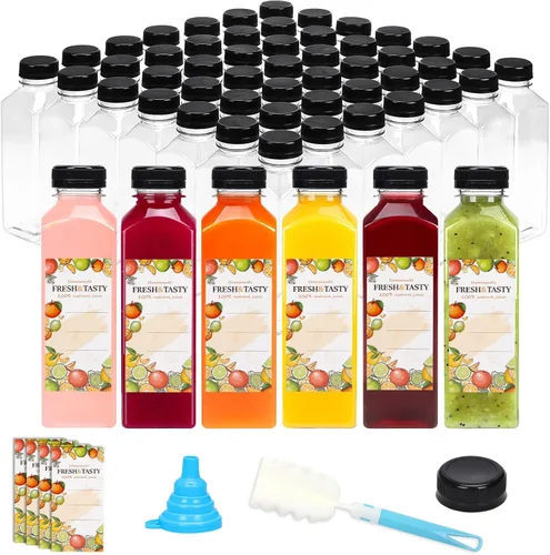 Miniatura 27 de TOMNK 12pcs 2oz Plastic Shot Juice Bottles with Caps, Reusable Clear Bulk Beverage Containers for Ginger Shot, Juice, Milk and Other Beverages