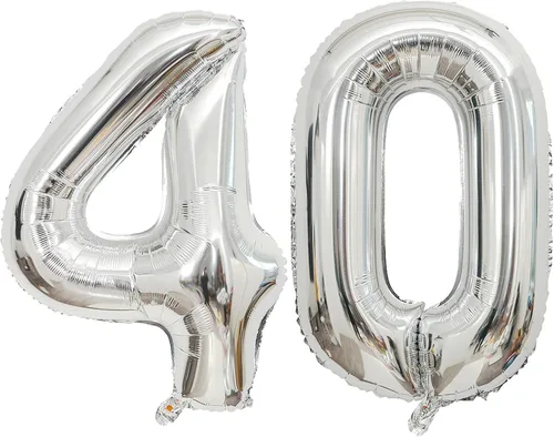 Miniatura 20 de Globo grande de 40 pulgadas con letras del número 6, letras del alfabeto, Mylar de aluminio, globos de helio con números grandes para cumpleaños