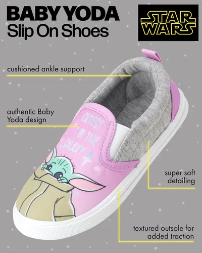 Miniatura 2 de Disney Zapatos de niña - Zapatillas sin cordones Ariel, Blancanieves, Belle, Rapunzel, Moana, Cenicienta, Baby Yoda, Minnie Mouse, 6T-12
