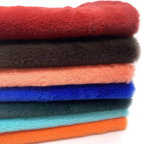 Miniatura 3 de Tela de piel sintética lanuda de felpa corta, suministros de tela de coser, súper suave y esponjosa, lujosamente cómoda para suministros de Rojo 3