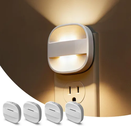 Miniatura 9 de L LOHAS LED - Luz nocturna enchufable, luces nocturnas plegables enchufables a la pared con sensor de crepúsculo a amanecer, 2 niveles de brillo