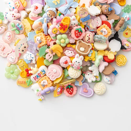 Miniatura 9 de Juego de dijes de dibujos animados de slime – Lote mixto surtido de dijes kawaii de resina plana para hacer manualidades, decoraciones, álbumes
